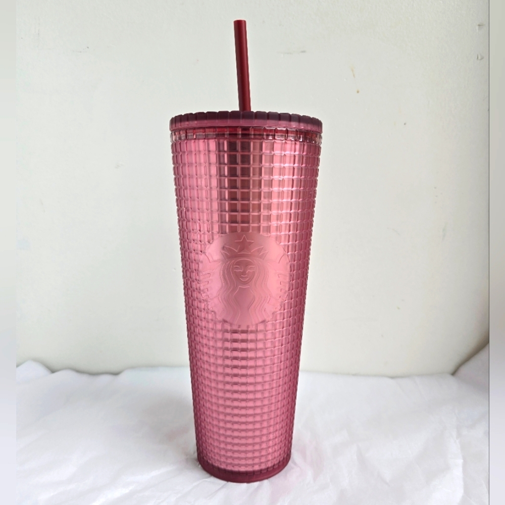 Starbucks Burgundy Grid Venti Tumbler